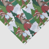 Dinosaur Christmas T-Rex Santa Tissuepapier (Detail)