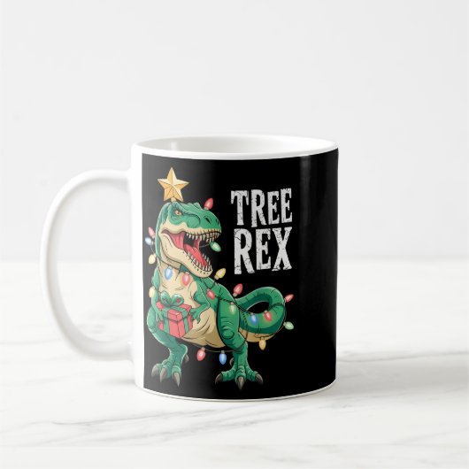 Dinosaur Christmas Tree Rex Pajamas Men Boys Xmas Koffiemok (Links)