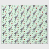 Dinosaur Christmas Wrapping Paper Roll Cadeaupapier (Vlak)