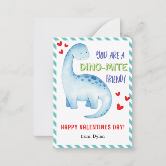 Dinosaur Classe Mini Valentines Carte Jour Enfants (Devant)