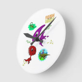 Dinosaur Clock Ronde Klok (Hoek)
