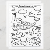 Dinosaur Coloring Page - Ankylosaurus (Voorkant / Achterkant)