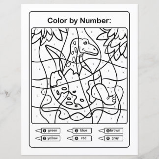 Dinosaur Coloring Page by number - Baby Dino Egg