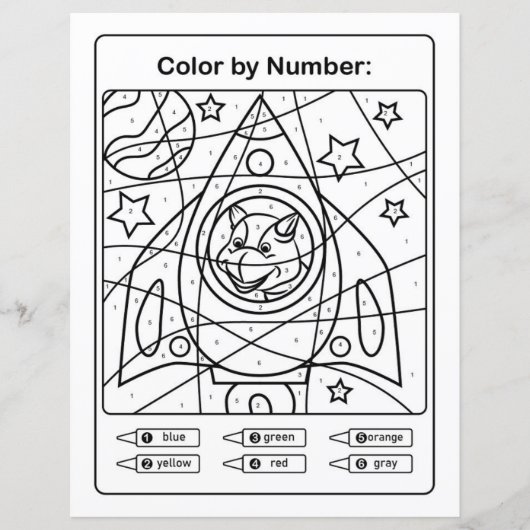 Dinosaur Coloring Page by number - Dino Astronaut (Voorkant)
