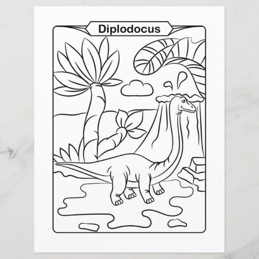 Dinosaur Coloring Page - Diplodocus (Voorkant)