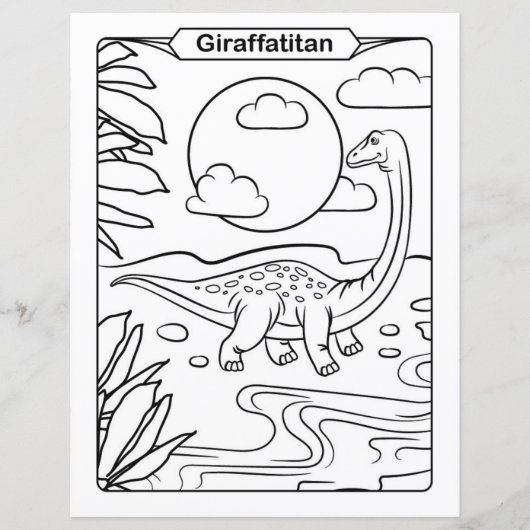Dinosaur Coloring Page - Giraffatitan (Voorkant)