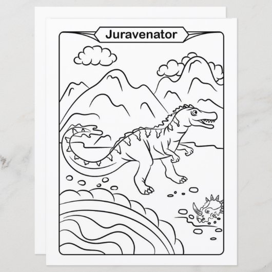 Dinosaur Coloring Page - Juravenator (Voorkant / Achterkant)