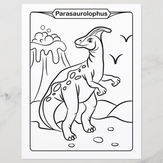 Dinosaur Coloring Page - Parasaurolophus (Voorkant)