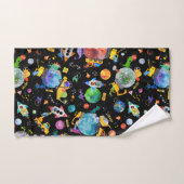 Dinosaur Construction Crew Buitenspatie Astronauts Bad Handdoek (Handdoek)