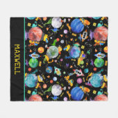 Dinosaur Construction Crew Space Kinder - Speciaal Fleece Deken (Voorkant (Horizontaal))