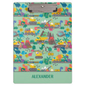 Dinosaur Construction Kinder-Personalized Klembord (Voorkant)