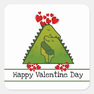 Dinosaur Couple Valentijn Sticker