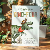 Dinosaur Cowboy 4e anniversaire Invitation