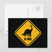 Dinosaur Crossing Street Sign Briefkaart (Voorkant / Achterkant)
