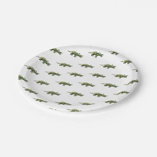 Dinosaur Custom Paper Borden 7 in Papieren Bordje (Gekanteld)