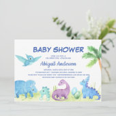 Dinosaur Cute Baby shower Invitation (Debout devant)