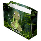Dinosaur Cute Green Jurassic Party Groot Cadeauzakje (Achterkant Gekanteld)