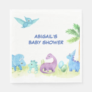 Dinosaur Cute Waterverf Baby shower Servet