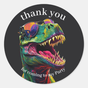 Dinosaur Dank u kinder Klassieke Ronde Sticker