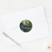 Dinosaur Dank u voor het Paars Oerwoud Ronde Sticker (Envelop)