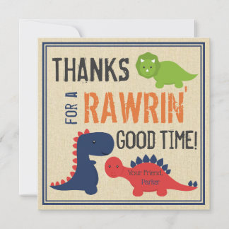 Dinosaur Dank u wel Bedankkaart