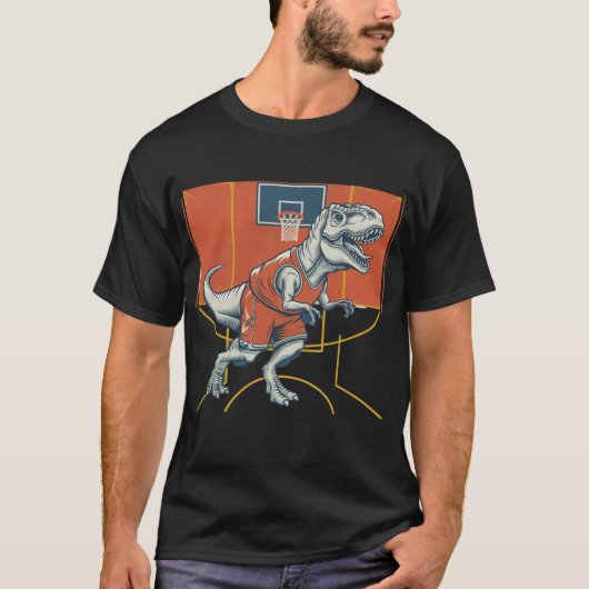 Dinosaur de basket-ball modèle de t-shirt (Devant)