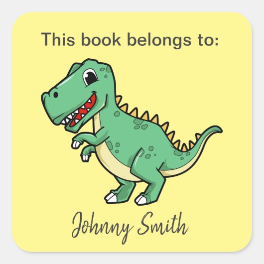 Dinosaur Design Bookplate Sticker (Voorkant)