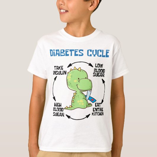 Dinosaur Diabetes Cyclus T-shirt (Voorkant)