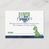 Dinosaur Diaper Raffle Ticket Invitation Insert Informatiekaartje (Voorkant)