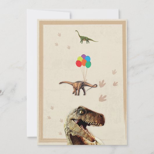 Dinosaur Dig fête d'anniversaire T-Rex Invitation  (Dos)
