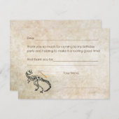 Dinosaur Dig Fossil Birthday Party Bedankkaart (Voorkant / Achterkant)