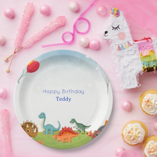 Dinosaur Dig Verjaardagsfeest Borden Papieren Bordje (Feest)