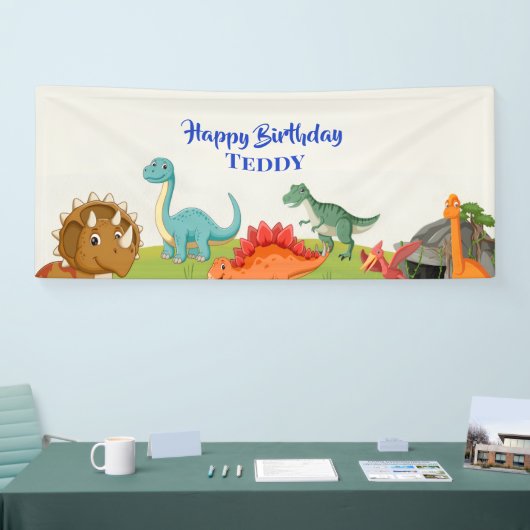 Dinosaur Dig Verjaardagsfeestje Banner (Beurs)