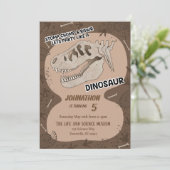 Dinosaur Dino Fossil Anniversaire Fête Invitation (Debout devant)