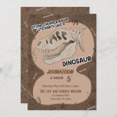 Dinosaur Dino Fossil Anniversaire Fête Invitation (Devant / Derrière)