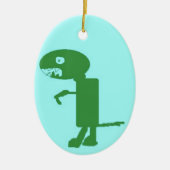 Dinosaur Dino, Green Blue Digital Kinder Art Keramisch Ornament (Voorkant)
