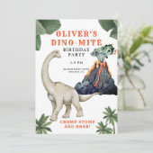 Dinosaur Dino-mite Anniversaire Invitation (Debout devant)