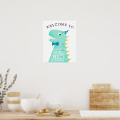 Dinosaur Dino Mite Birthday Party Welkomstteken Poster (Keuken)
