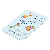 Dinosaur dino party kids verjaardag blauw grappig