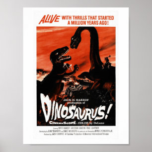 Dinosaur, Dino, Saurus Retro Cinema Poster