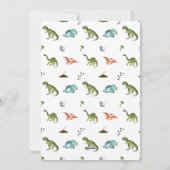 Dinosaur Dino T-rex 5th Birthday Invitations Kaart (Achterkant)