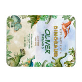 Dinosaur Dino T-rex verjaardagsuitnodigingen flexi Magneet (Horizontaal)