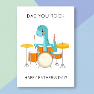 Dinosaur Dinosaur Papa Tu Rock Carte Fête des père