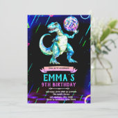 Dinosaur disco dance party invitation (Debout devant)