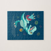 Dinosaur Donut Dino Doughnut Halloween Kinder Trex Legpuzzel (Horizontaal)