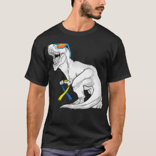 Dinosaur Down Syndrome Awareness Kinder Boys Girls T-shirt