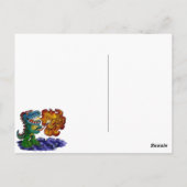 Dinosaur Dragon die Marshmallows met adem koken Briefkaart (Achterkant)