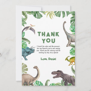 Dinosaur Drie rex Verjaardagsuitnodiging T Rex Fee Bedankkaart
