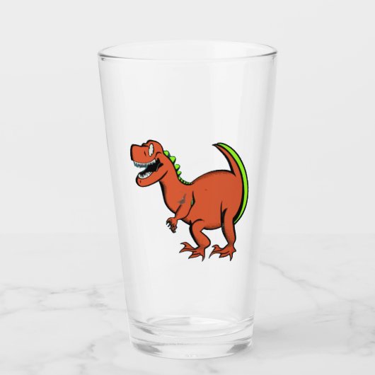  Dinosaur Drink bril Glas (Voorkant)