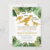 Dinosaur Drive By Birthday Parade Invitation (Devant)